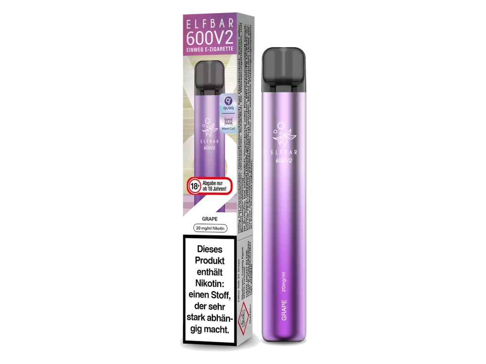 Elfbar Einweg E-Zigarette 600 V2 Grape 20mg/ml