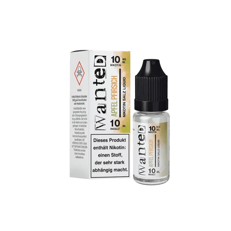 Wanted Nikotinsalz Liquid Overdosed Apfel Pfirsich 10mg/ml 10ml