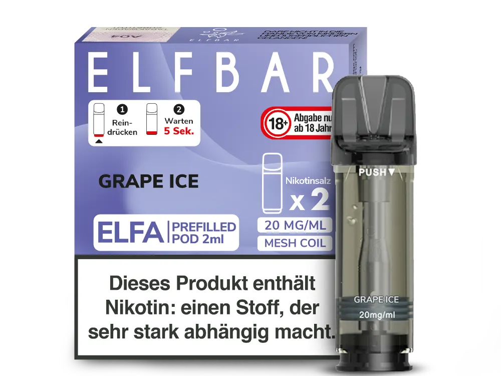 Elfbar Elfa Prefilled Pod Grape Ice 20mg/ml (2 Stück pro Packung)