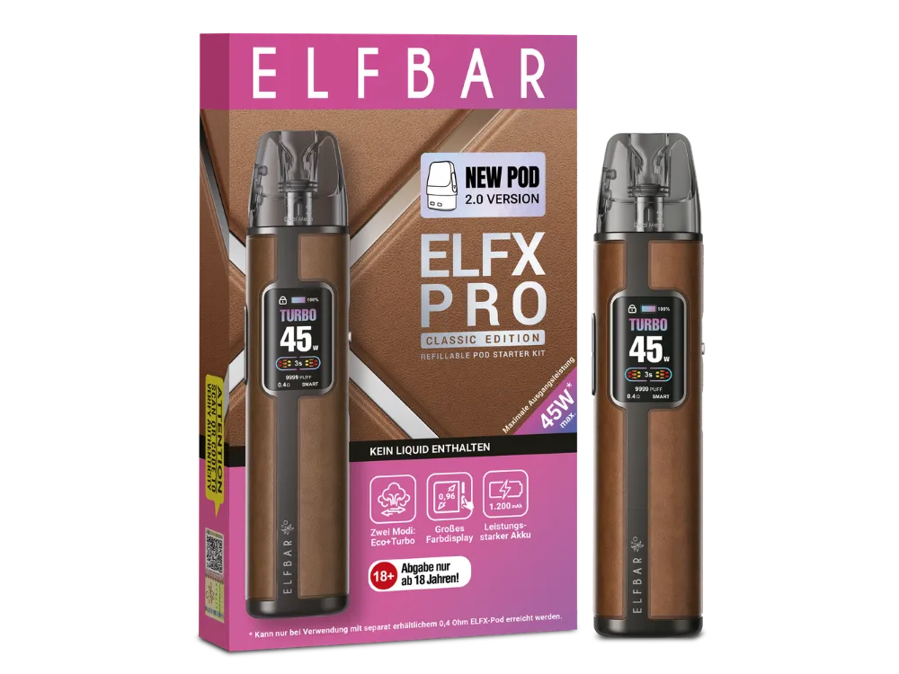 Elfbar E-Zigarette Elfx Pro Classic Edition Cowboy Brown