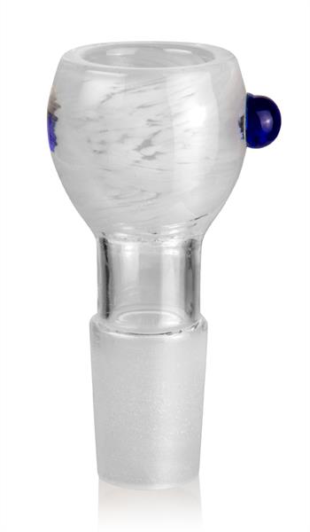 Bong Glaskopf rund mit Rollstop Weiß 18,8er (Großer Durchlass)