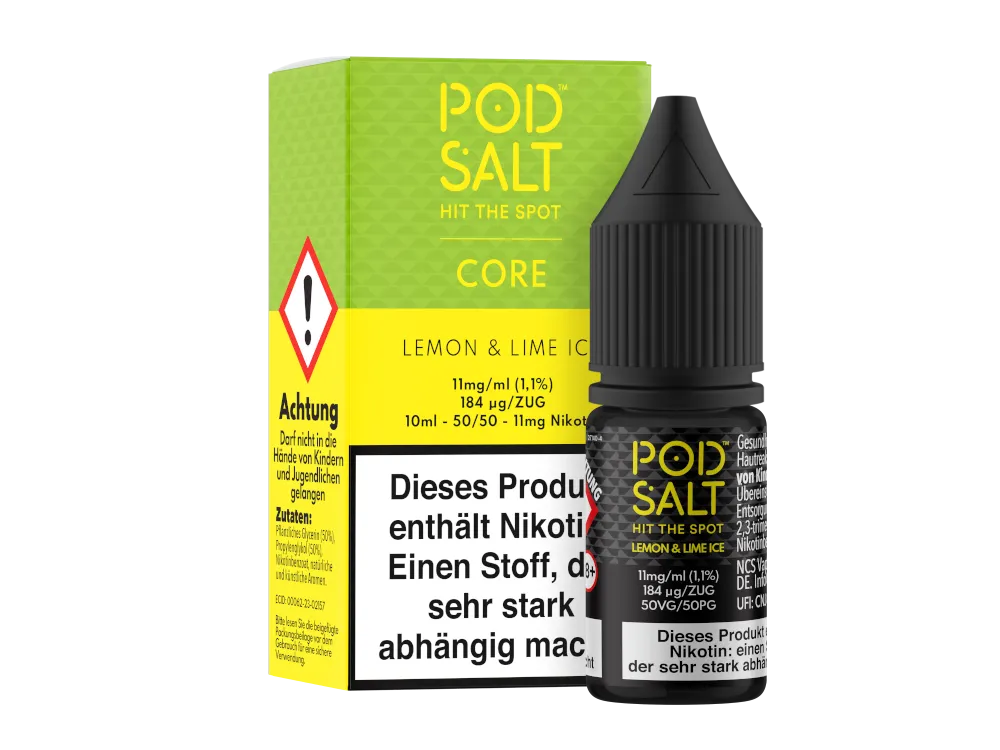 Pod Salt Nikotinsalz Liquid Core Lemon & Lime Ice 11mg/ml 10ml