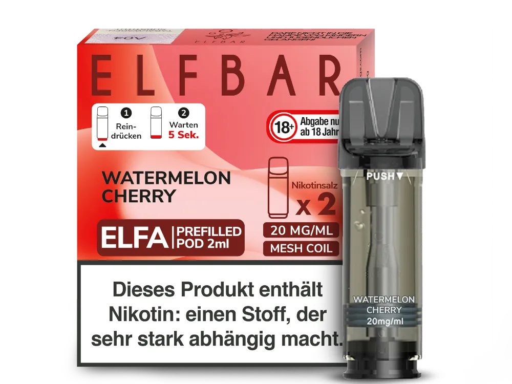 Elfbar Elfa Prefilled Pod (2 Stück pro Packung) Watermelon Cherry