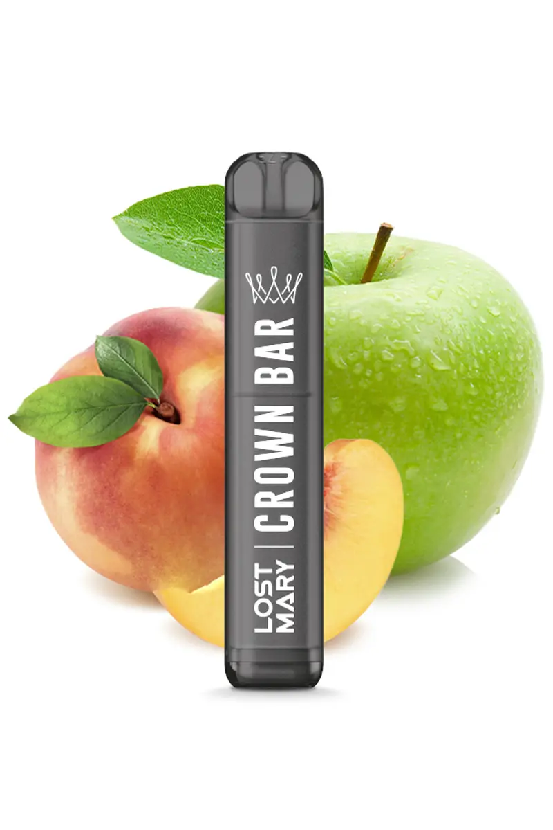Crown Bar Einweg E-Zigarette AM600 CP Peach Green Apple 20mg/ml