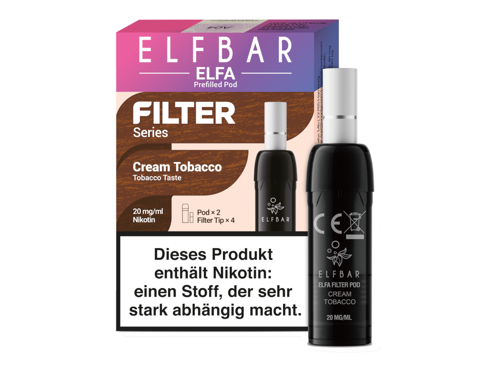 Elfbar Elfa Prefilled Pod Filter Series Cream Tobacco 20mg/ml (2 Stück pro Packung)