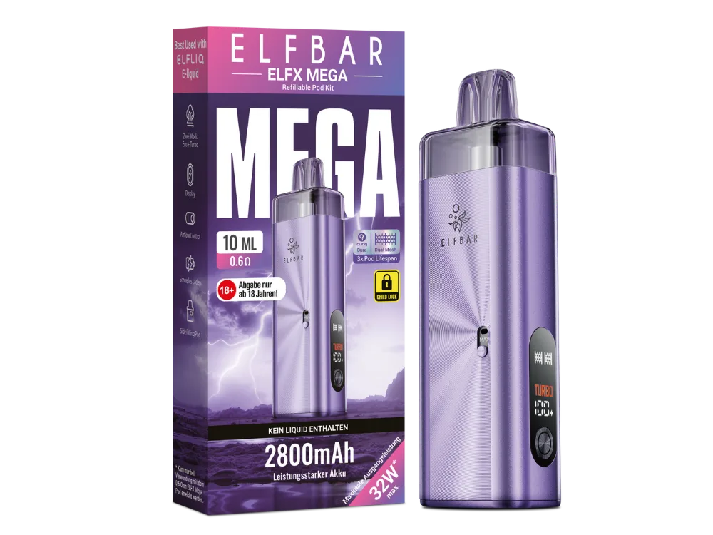 Elfbar E-Zigarette Elfx Mega Kit Purple