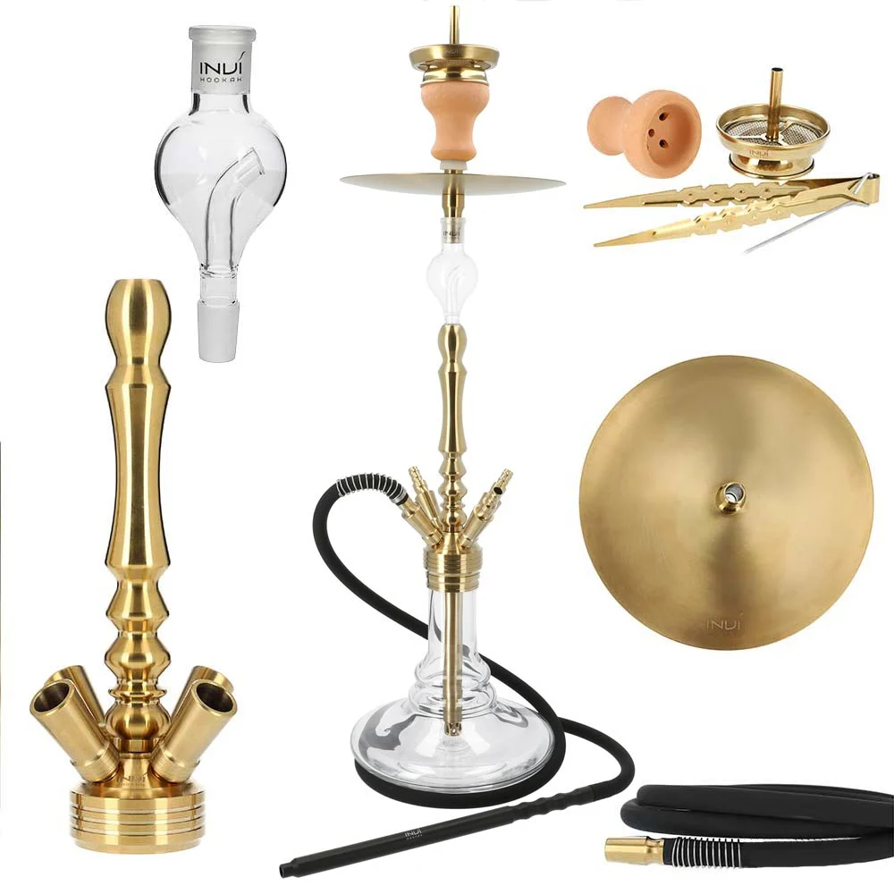 Invi Shisha Edelstahl Tesseract Edelstahl Gold Clear