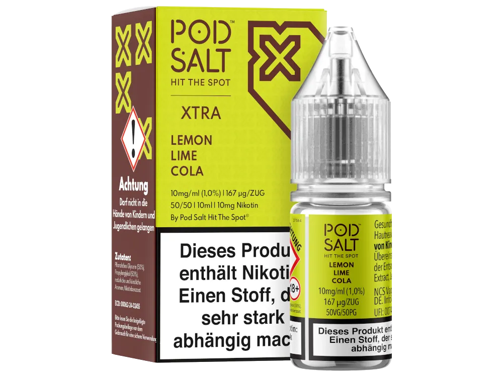 Pod Salt Nikotinsalz Liquid X Lemon Lime Cola 10mg/ml 10ml