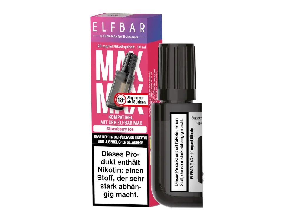 Elfbar Max Refill Container 20mg/ml 10ml Strawberry Ice
