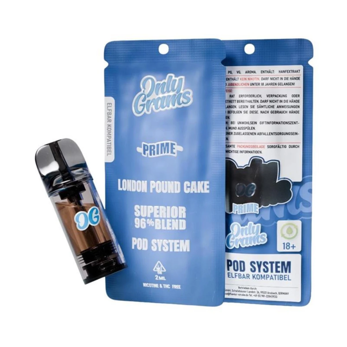 Only Grams Superior Blend Prefilled Pod London Pound Cake 96%