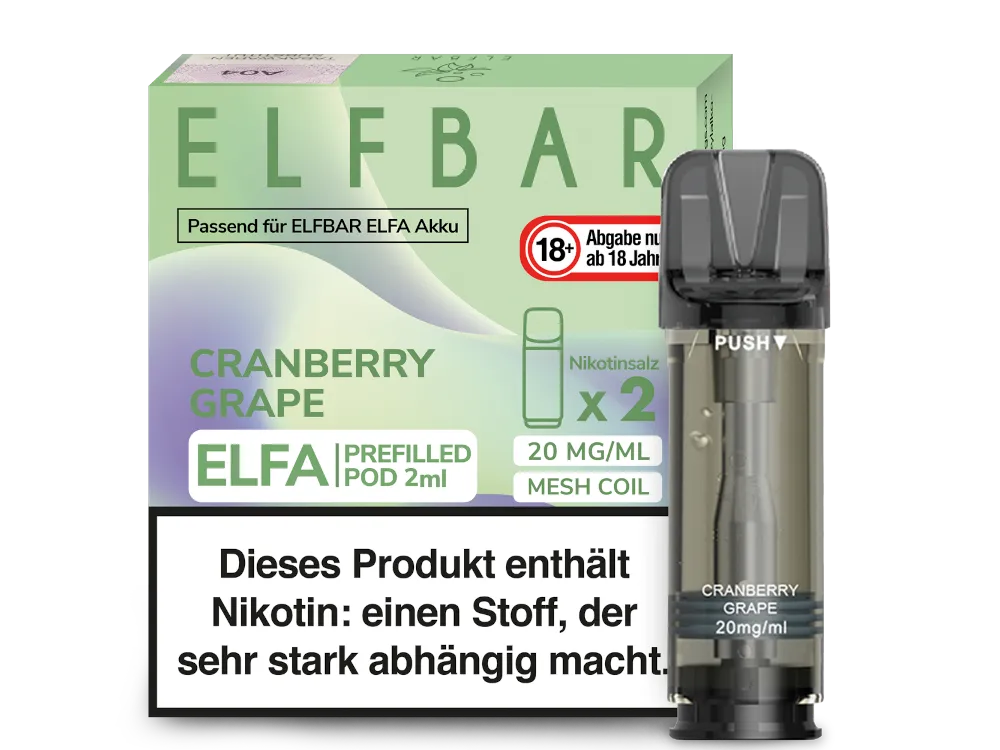Elfbar Elfa Prefilled Pod (2 Stück pro Packung) Cranberry Grape