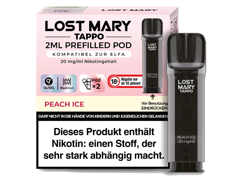 Lost Mary Prefilled Pod Tappo (2 Stück pro Packung) Peach Ice