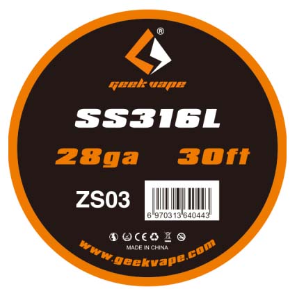 GeekVape DIY Wickeldraht SS316L 28GA (0,32mm) W10