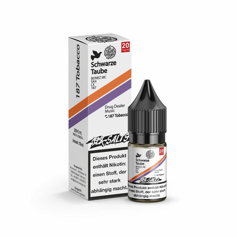 187 Salts Nikotinsalz Liquid Schwarze Taube 20mg/ml 10ml