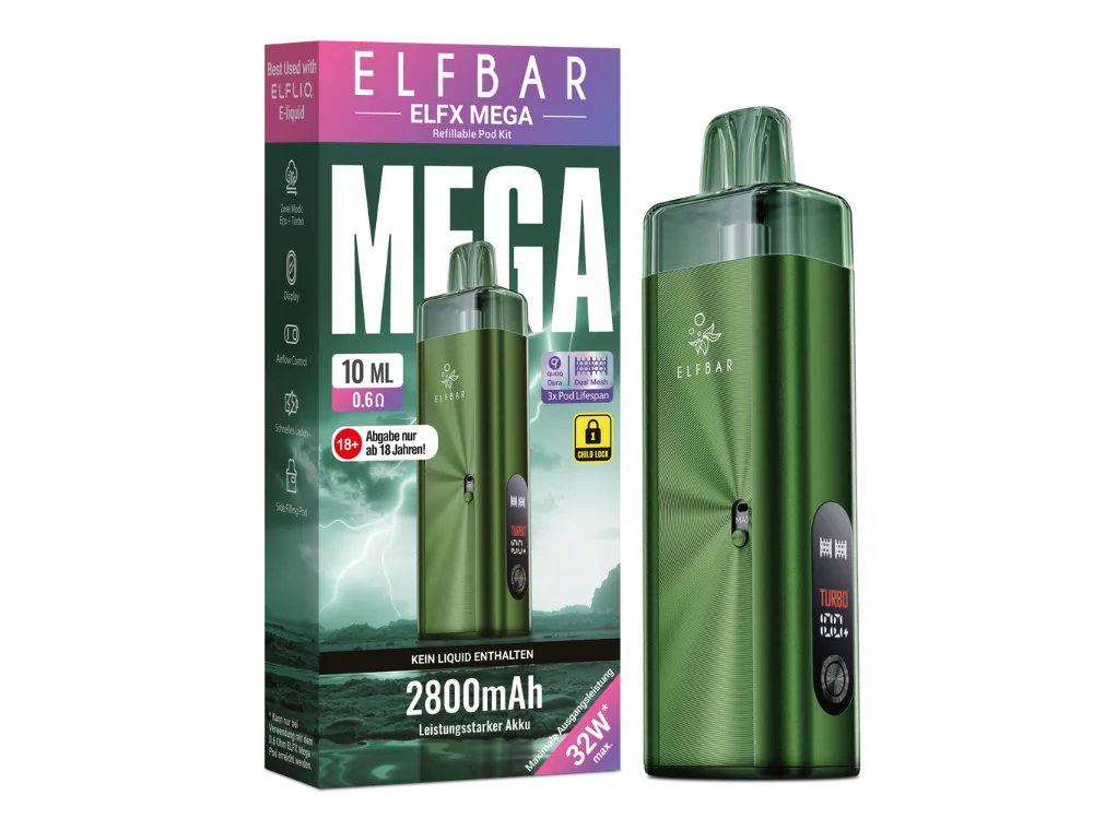 Elfbar E-Zigarette Elfx Mega Kit Green
