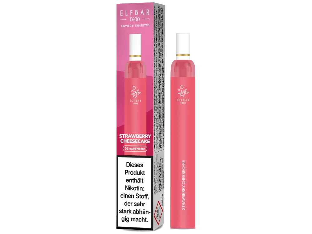 Elfbar Einweg E-Zigarette T600 20mg/ml Strawberry Cheesecake