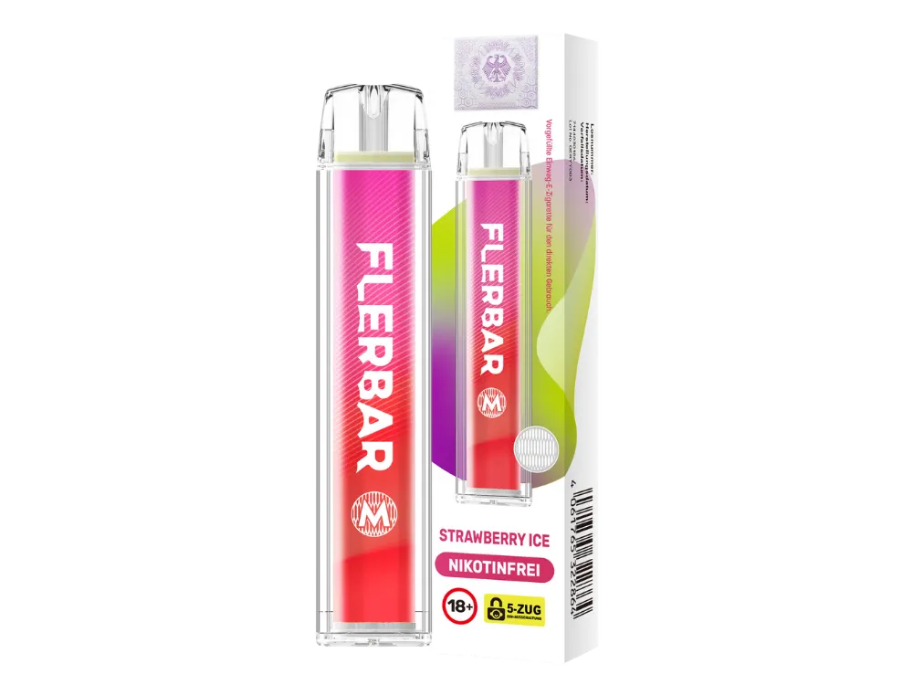 Flerbar M Einweg E-Zigarette 0mg/ml Strawberry Ice