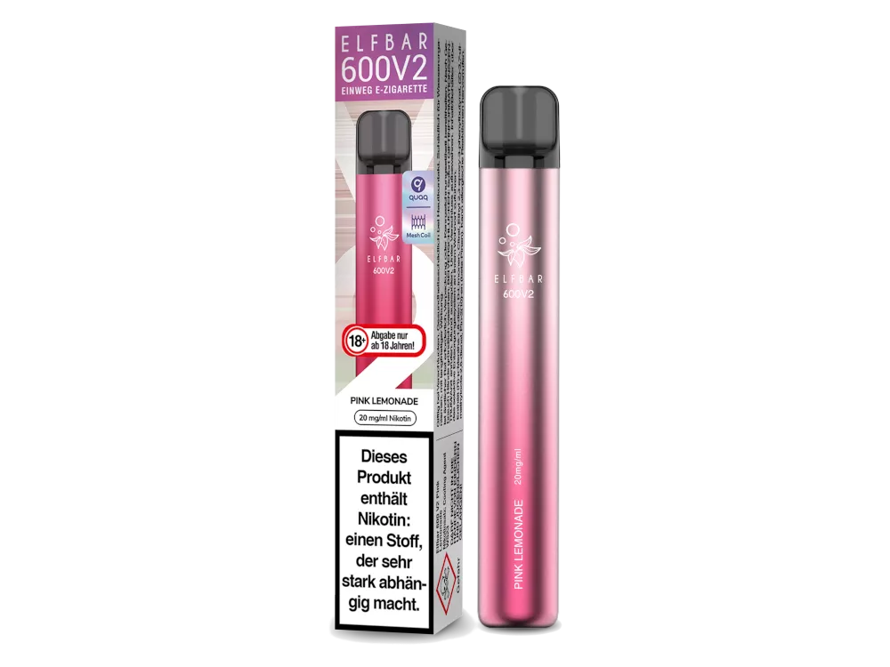 Elfbar Einweg E-Zigarette 600 V2 Pink Lemonade 20mg/ml