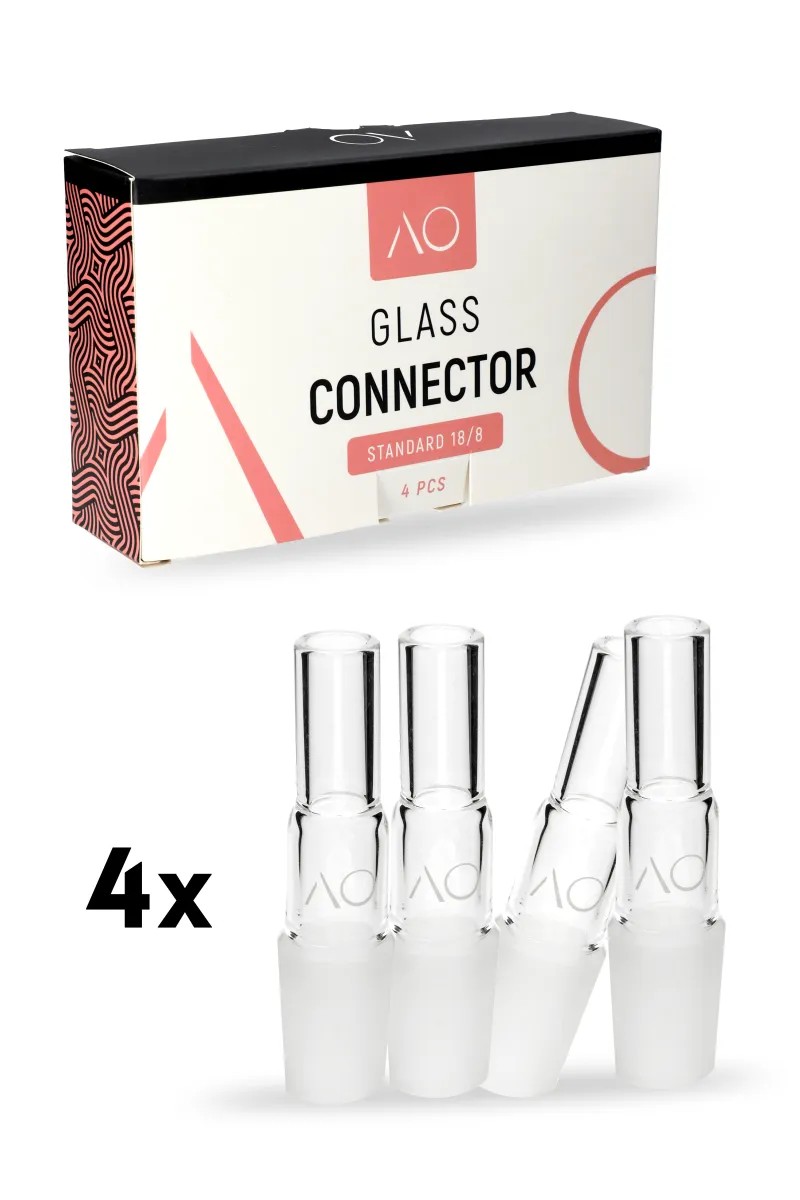 AO Glasanschluss 4er Set 18/8 Clear