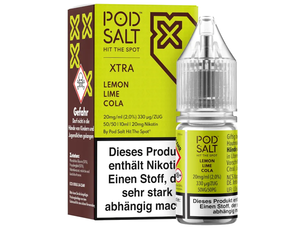Pod Salt Nikotinsalz Liquid X Lemon Lime Cola 20mg/ml 10ml