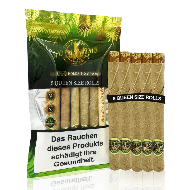 Gold Palms Blunt Wraps Queen Size 1,0g Tendu (5 Stück pro Packung)