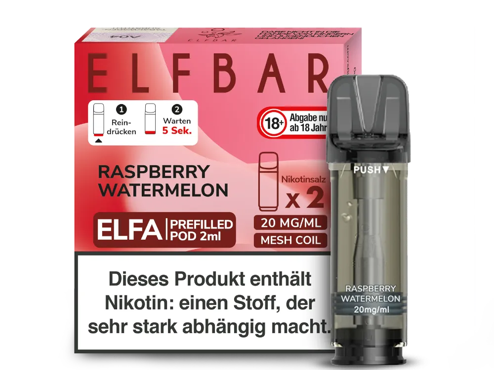 Elfbar Elfa Prefilled Pod (2 Stück pro Packung) Raspberry Watermelon