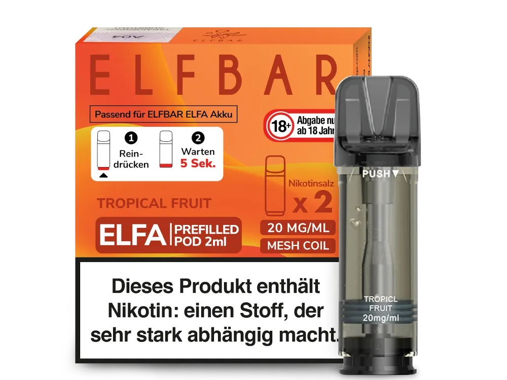 Elfbar Elfa Prefilled Pod (2 Stück pro Packung) Tropical Fruit