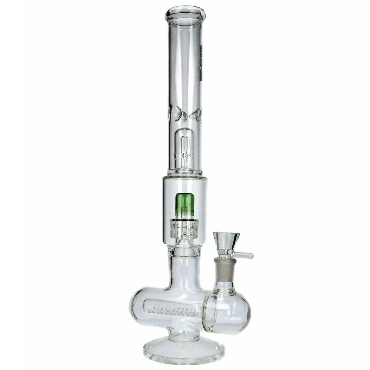 Highline Glas Bong Cross Tube Ice Percolator Grün 40cm