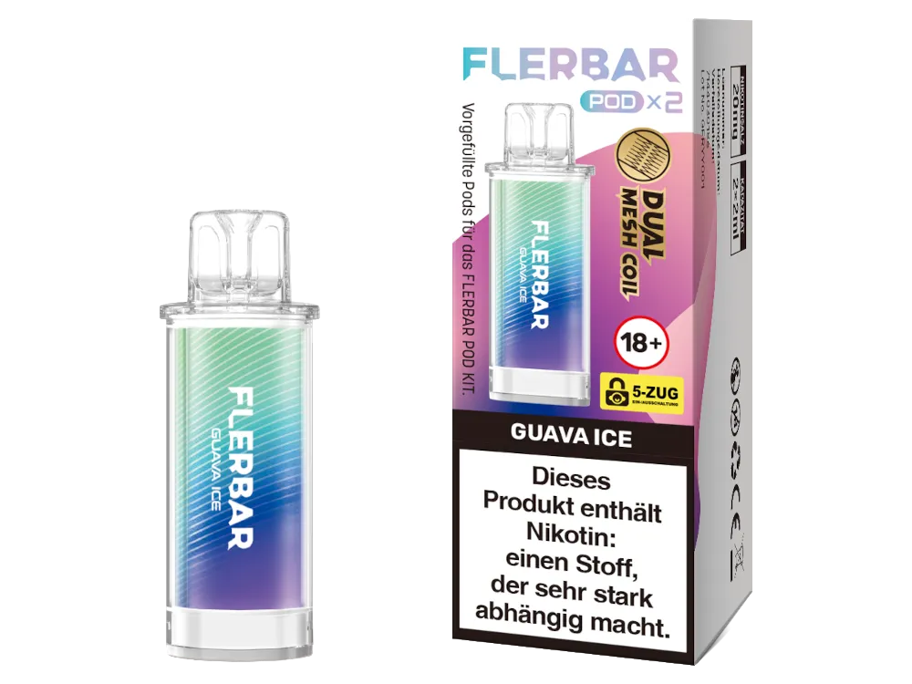 Flerbar Prefilled Pod Guave Ice 20mg/ml (2 Stück pro Packung)