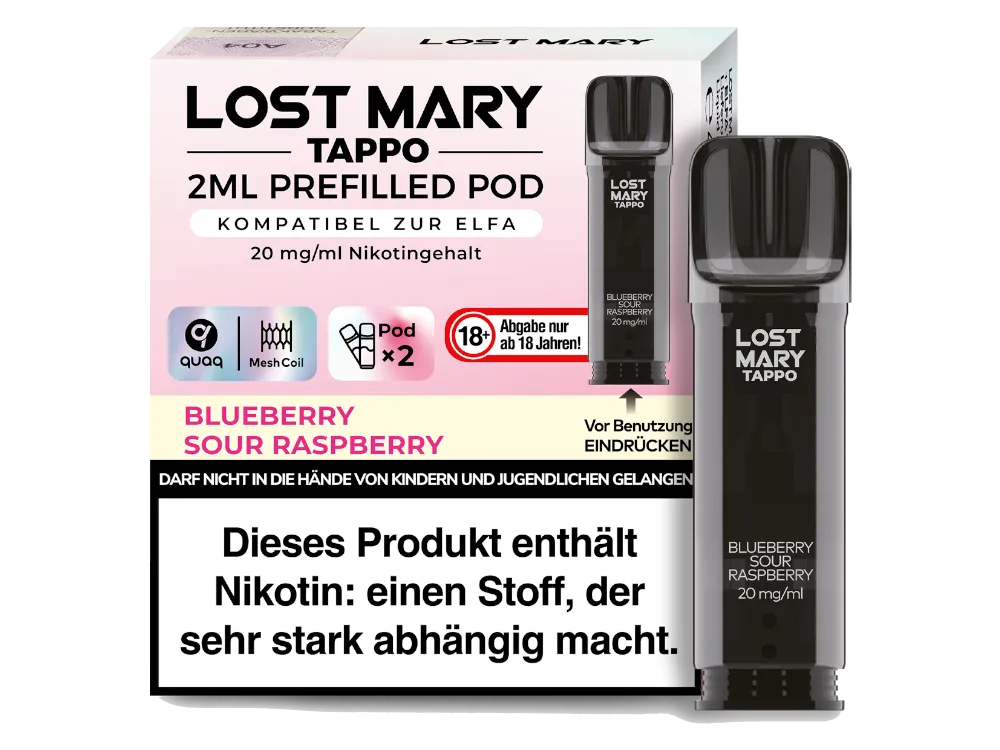 Lost Mary Prefilled Pod Tappo (2 Stück pro Packung) Blueberry Sour Raspberry