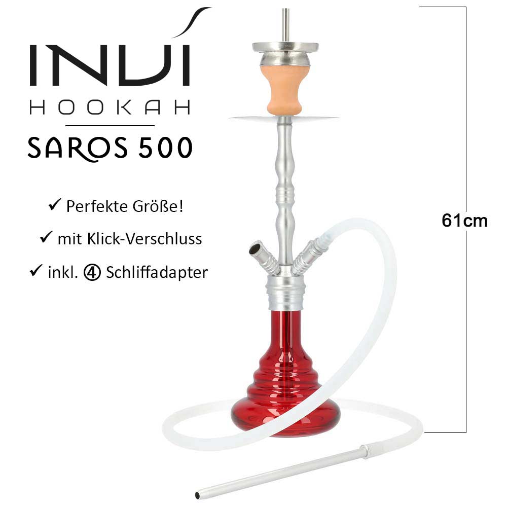 Invi Shisha Saros 500 Shiny Silber Rot