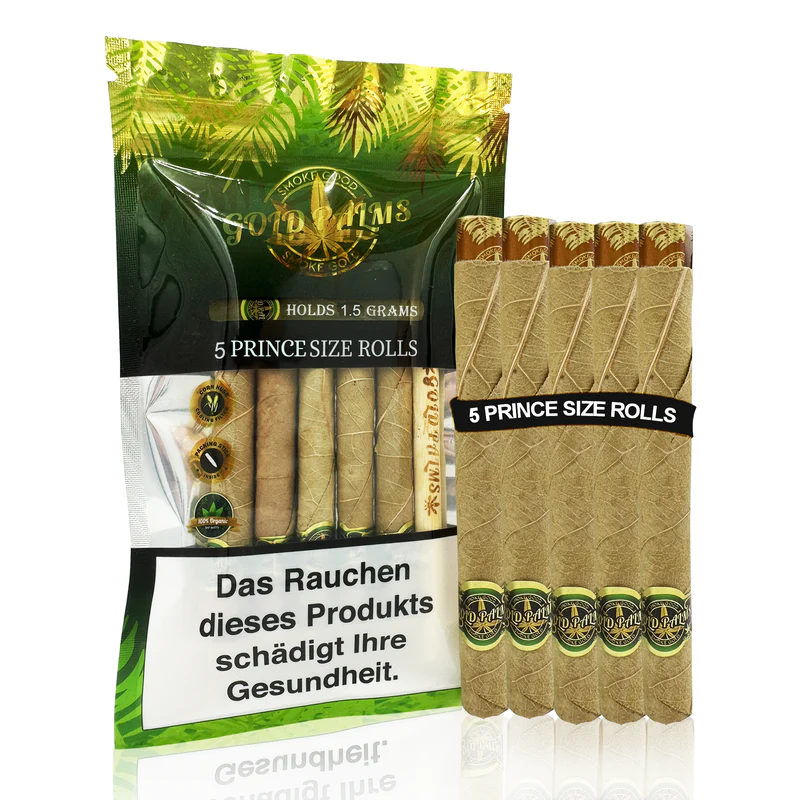 Gold Palms Blunt Wraps Prince Size 1,5g Tendu (5 Stück pro Packung)